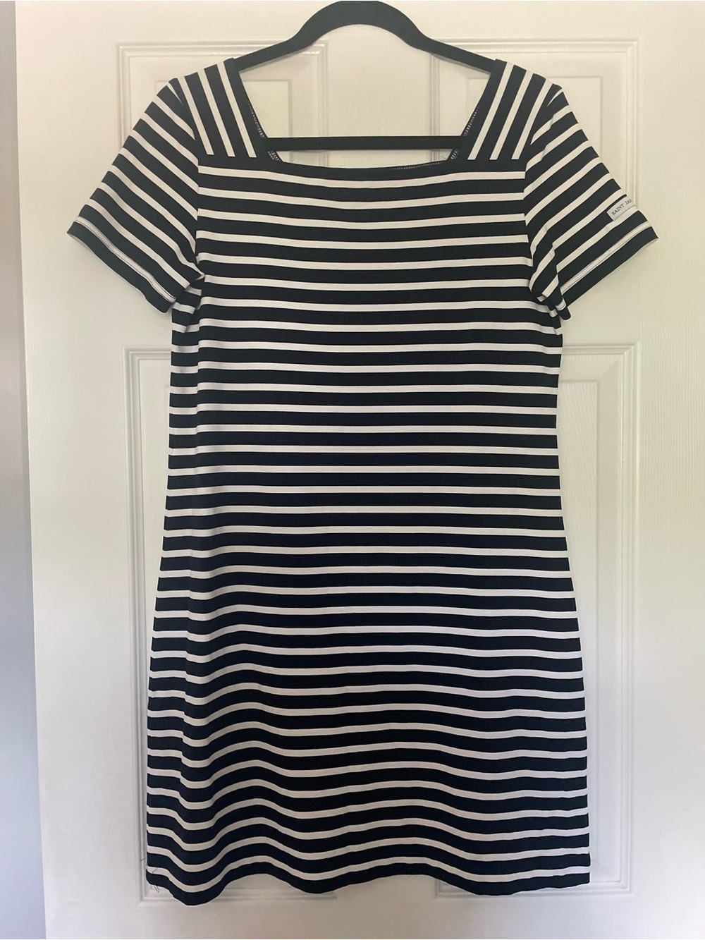 Saint James Dress Striped Square Neck Anti-UV Navy and White Size 6